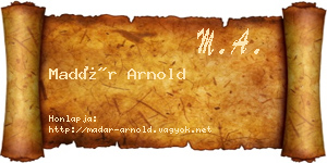 Madár Arnold névjegykártya