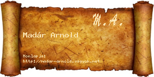 Madár Arnold névjegykártya