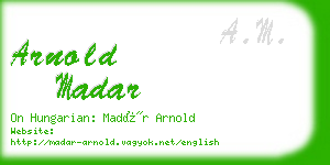 arnold madar business card